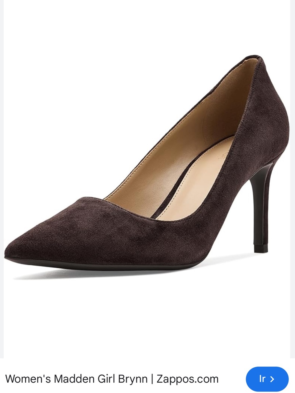 Madden Girl Brynn Pointed Toe Pump in Chocolate Suede